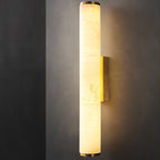 Copper Accent Wall Light, Warm LED Glow, Faux Spanish Marble Finish