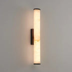 Copper Accent Wall Light, Warm LED Glow, Faux Spanish Marble Finish