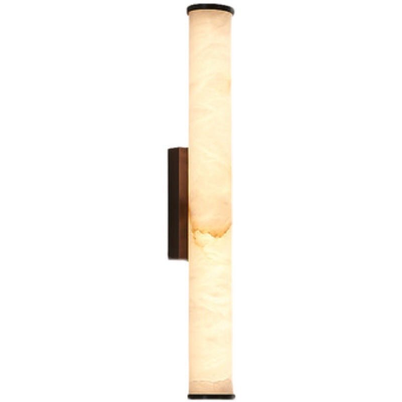 Copper Accent Wall Light, Warm LED Glow, Faux Spanish Marble Finish