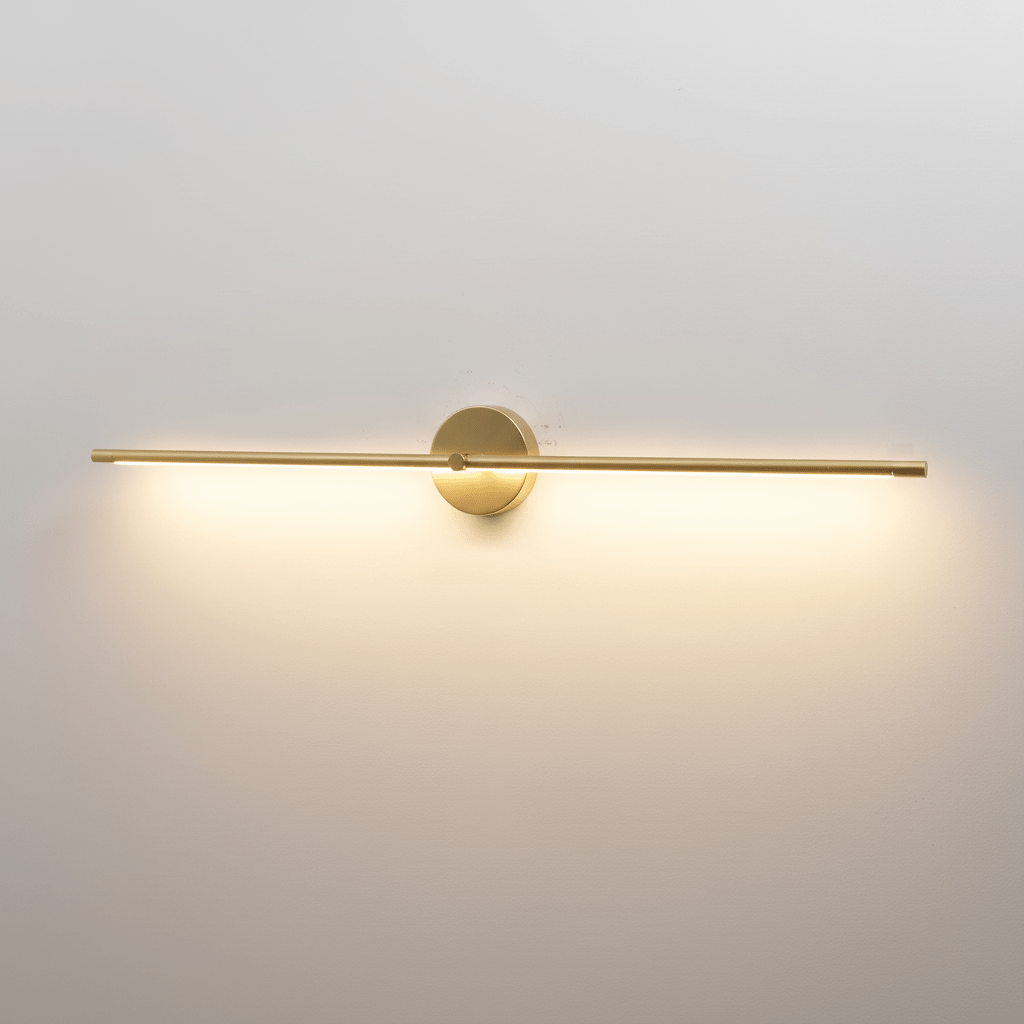 Væglampe, Edge Linear LED, slank metalstang, sort eller guld, dæmpbar