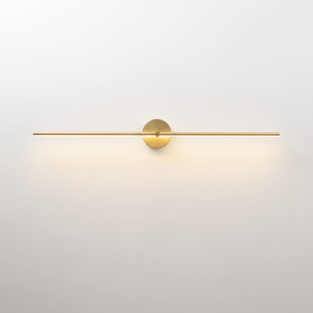 Linear wall lamp bar in gold finish casting even light
