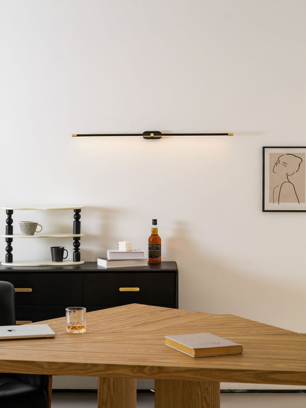 Wall Lamp, Rechargeable Cordless Linear LED, USB, Remote Dimmable