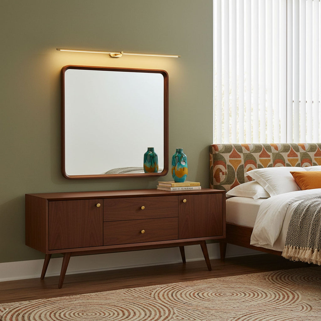 Linear LED wall lamp in a clean modern interior setting