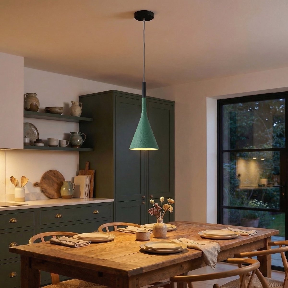 Aluminum Cone Pendant Light, Nordic Minimalist Design, 12-Inch Drop