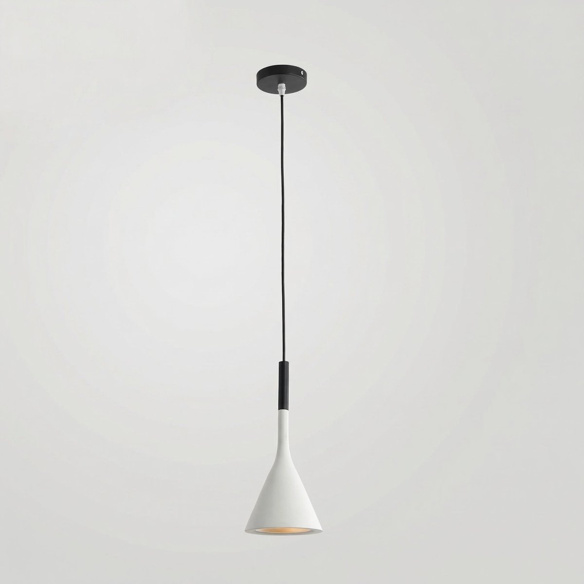 Aluminum Cone Pendant Light, Nordic Minimalist Design, 12-Inch Drop