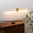 Linear LED wall lamp in gold casting soft surrounding light