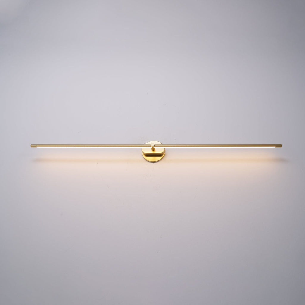 Minimalist Linear Wall Lamp, Metal LED Vanity Light, 3000K, Dimmable