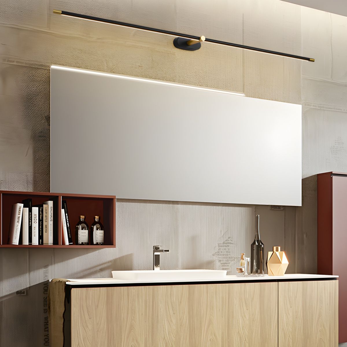 Wall Lamp, Rechargeable Cordless Linear LED, USB, Remote Dimmable
