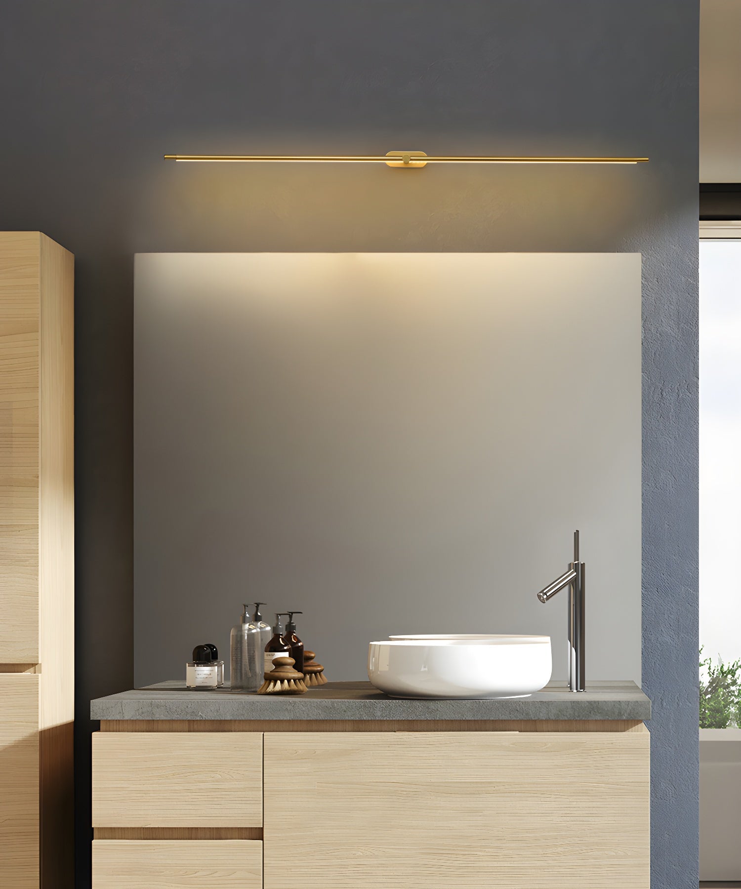 Wall Lamp, Rechargeable Cordless Linear LED, USB, Remote Dimmable