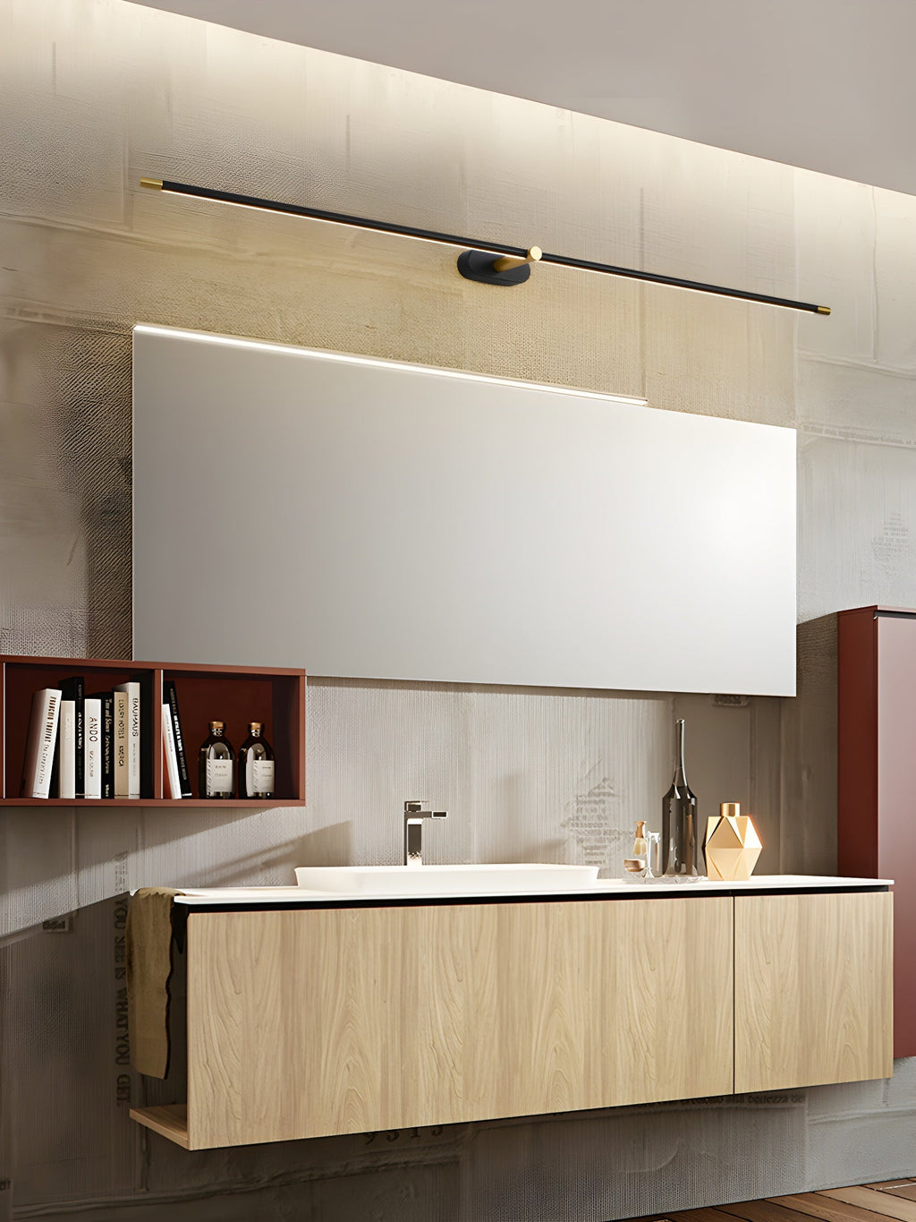 Wall Lamp, Rechargeable Cordless Linear LED, USB, Remote Dimmable