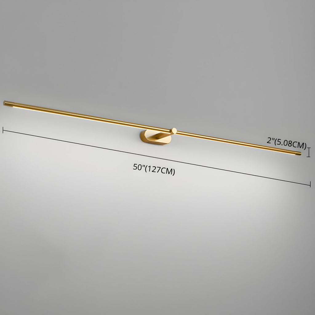 Minimalist Linear Wall Lamp, Metal LED Vanity Light, 3000K, Dimmable