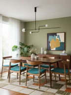Mobile chandelier in brass with clustered glass globes