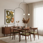 Graphic chandelier with opaline diffusers in black finish
