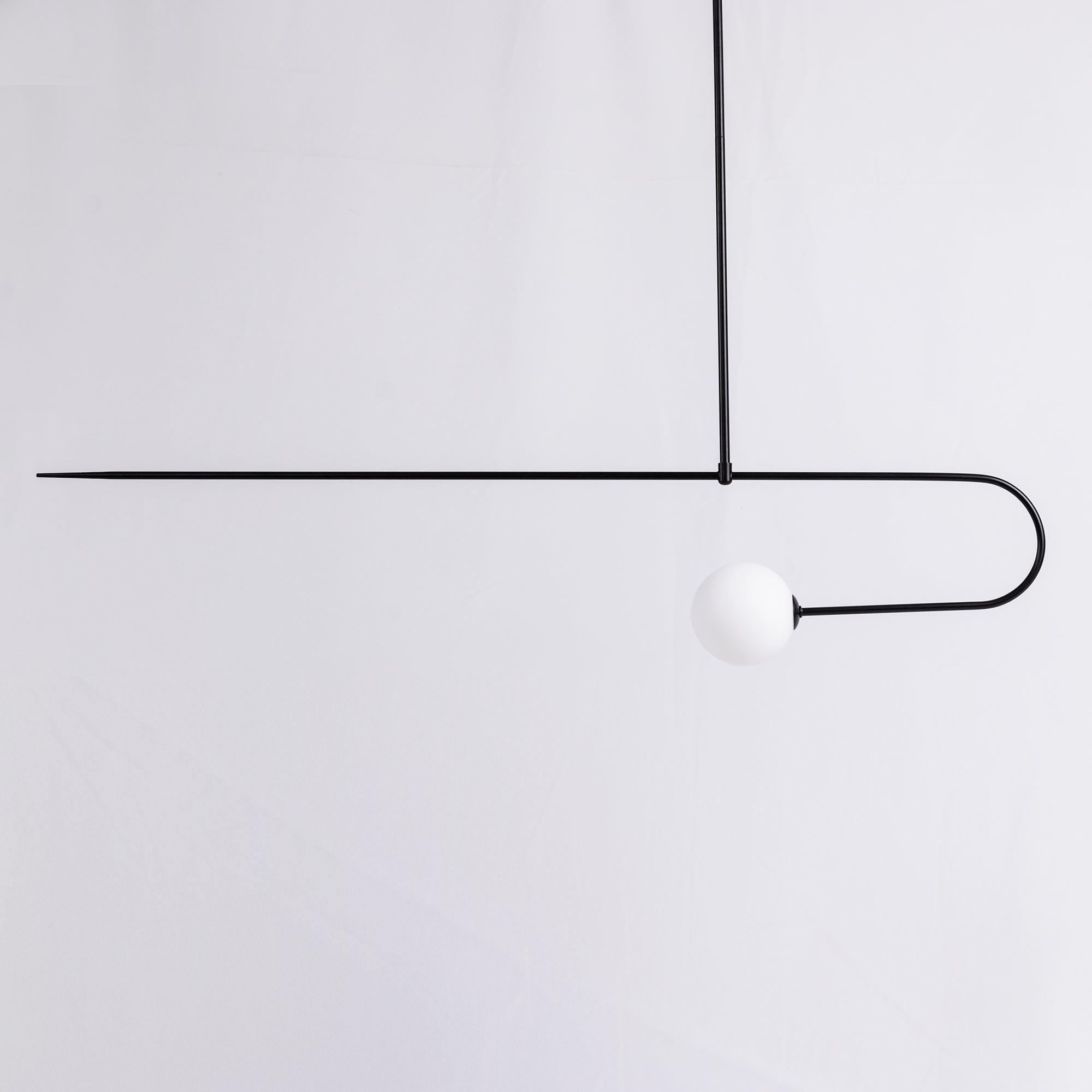 Chandelier, Mobile Opaline Glass Globes, Brass or Black, G9 and G4