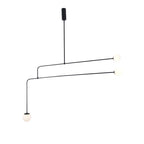Mobile chandelier model with horizontal opaline globe arms