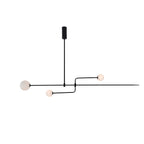 Chandelier, Mobile Opaline Glass Globes, Brass or Black, G9 and G4