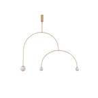 Mobile chandelier vertical configuration with glass globes