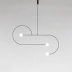 Chandelier, Mobile Opaline Glass Globes, Brass or Black, G9 and G4