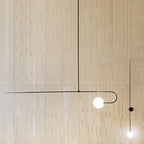 Chandelier, Mobile Opaline Glass Globes, Brass or Black, G9 and G4