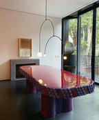 Chandelier, Mobile Opaline Glass Globes, Brass or Black, G9 and G4