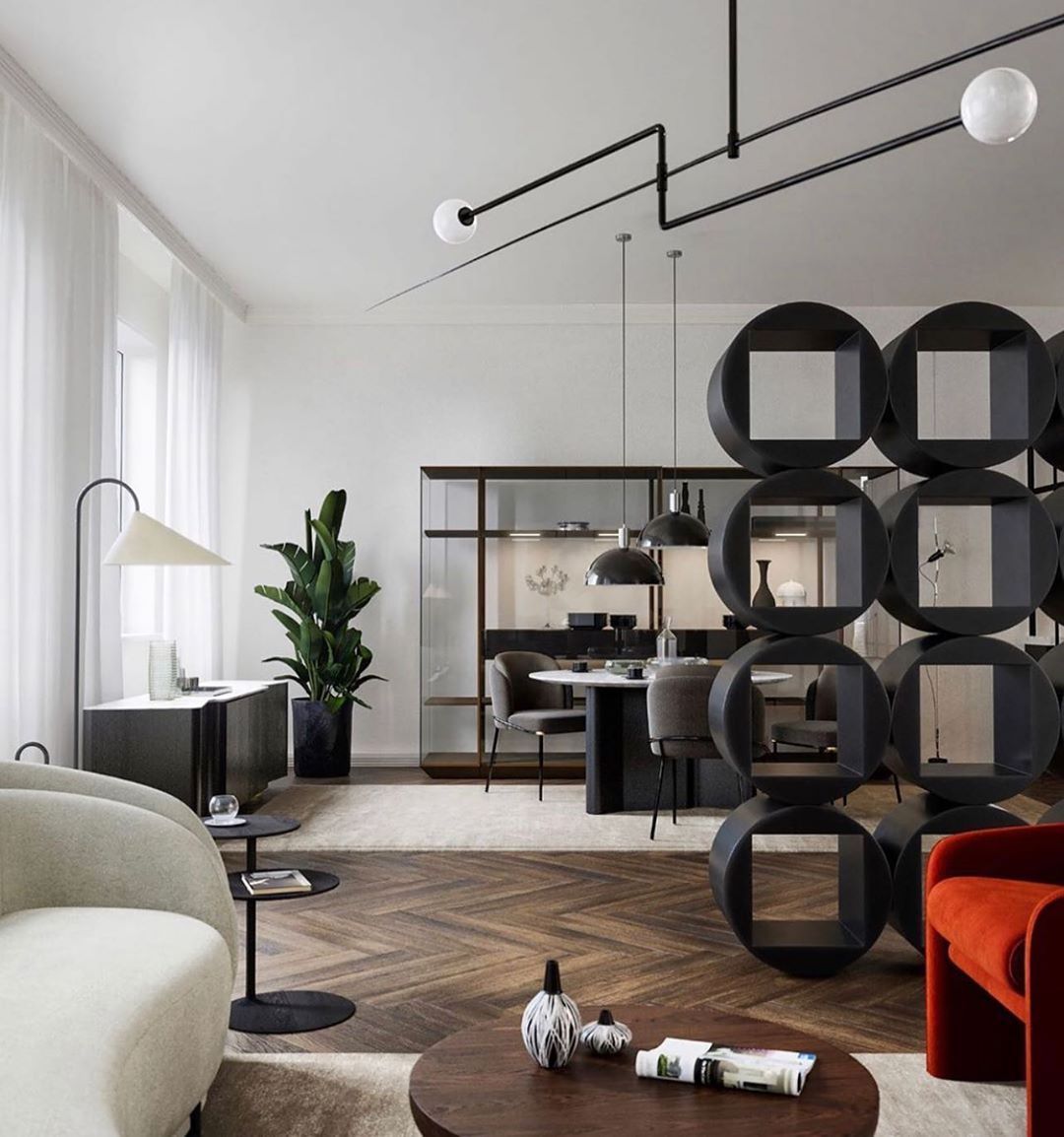 Chandelier, Mobile Opaline Glass Globes, Brass or Black, G9 and G4
