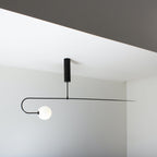 Chandelier, Mobile Opaline Glass Globes, Brass or Black, G9 and G4