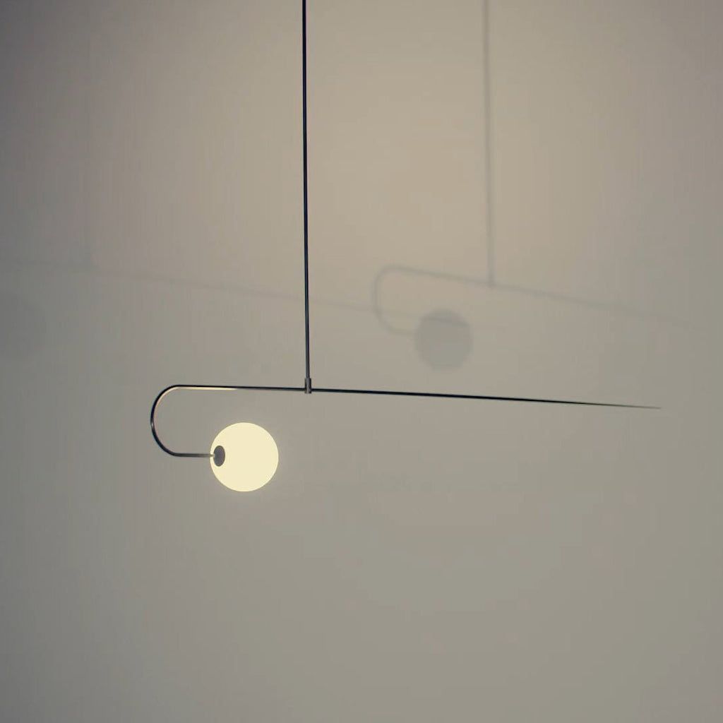 Chandelier, Mobile Opaline Glass Globes, Brass or Black, G9 and G4