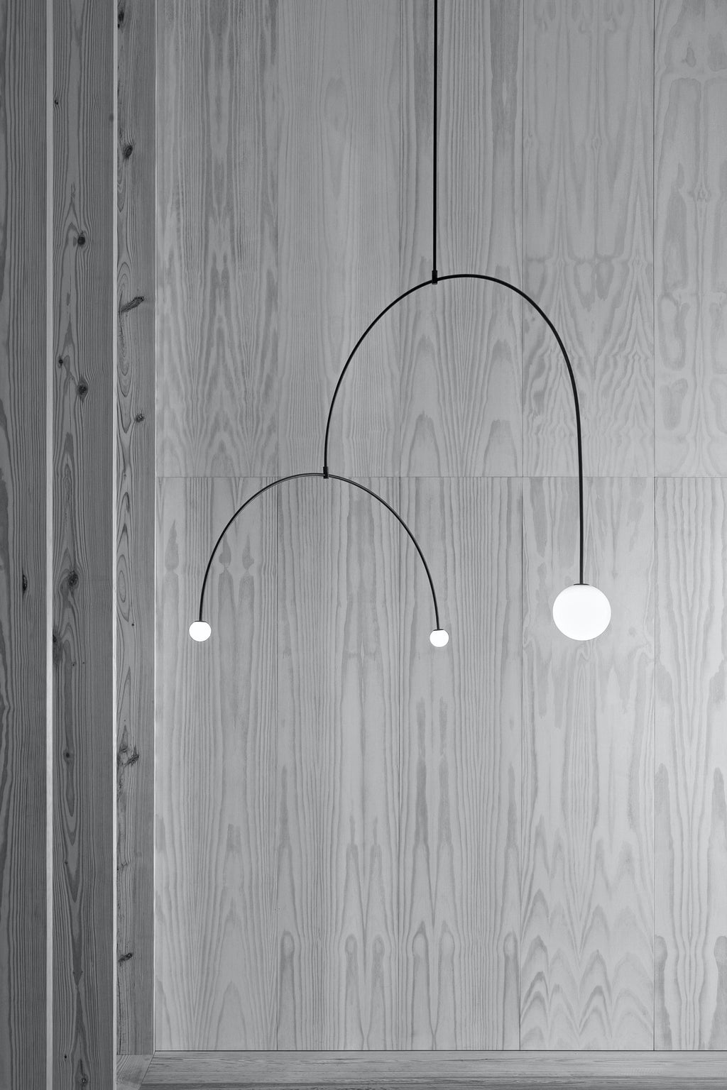 Chandelier, Mobile Opaline Glass Globes, Brass or Black, G9 and G4
