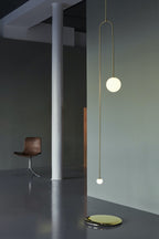 Chandelier, Mobile Opaline Glass Globes, Brass or Black, G9 and G4