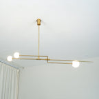 Chandelier, Mobile Opaline Glass Globes, Brass or Black, G9 and G4