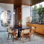 Chandelier, Mobile Opaline Glass Globes, Brass or Black, G9 and G4