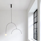 Chandelier, Mobile Opaline Glass Globes, Brass or Black, G9 and G4