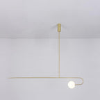 Chandelier, Mobile Opaline Glass Globes, Brass or Black, G9 and G4