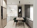 Chandelier, Mobile Opaline Glass Globes, Brass or Black, G9 and G4