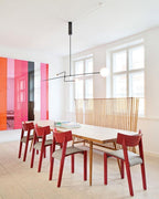 Chandelier, Mobile Opaline Glass Globes, Brass or Black, G9 and G4