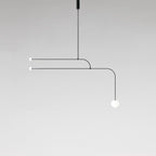 Chandelier, Mobile Opaline Glass Globes, Brass or Black, G9 and G4