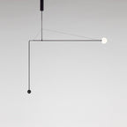 Chandelier, Mobile Opaline Glass Globes, Brass or Black, G9 and G4
