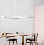 Chandelier, Mobile Opaline Glass Globes, Brass or Black, G9 and G4