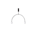 Mobile chandelier with opaline glass globes on slim black arms