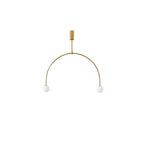 Minimalist chandelier with glowing opaline glass diffusers