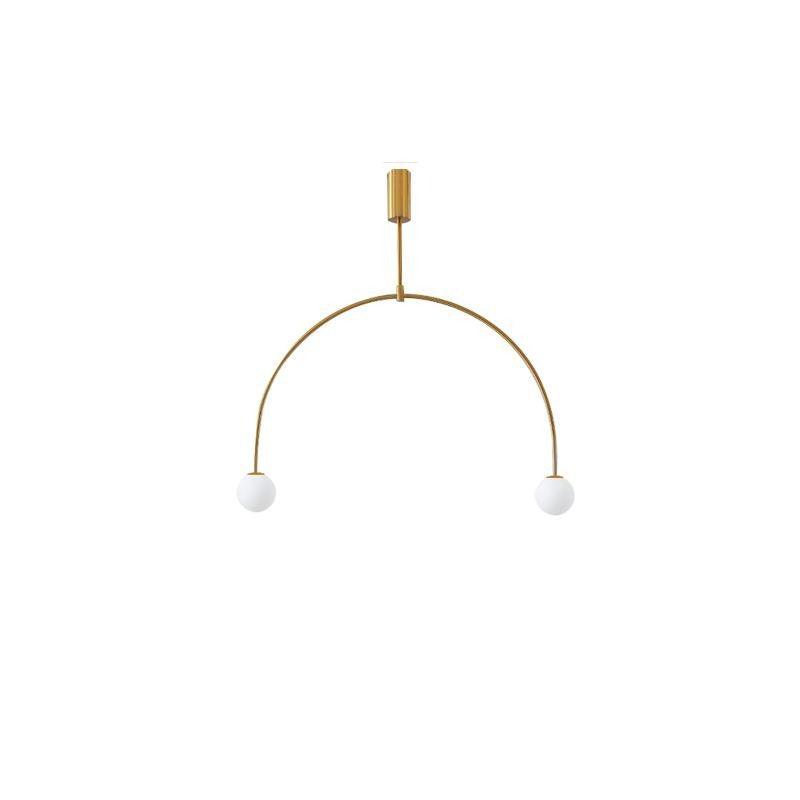 Minimalist chandelier with glowing opaline glass diffusers