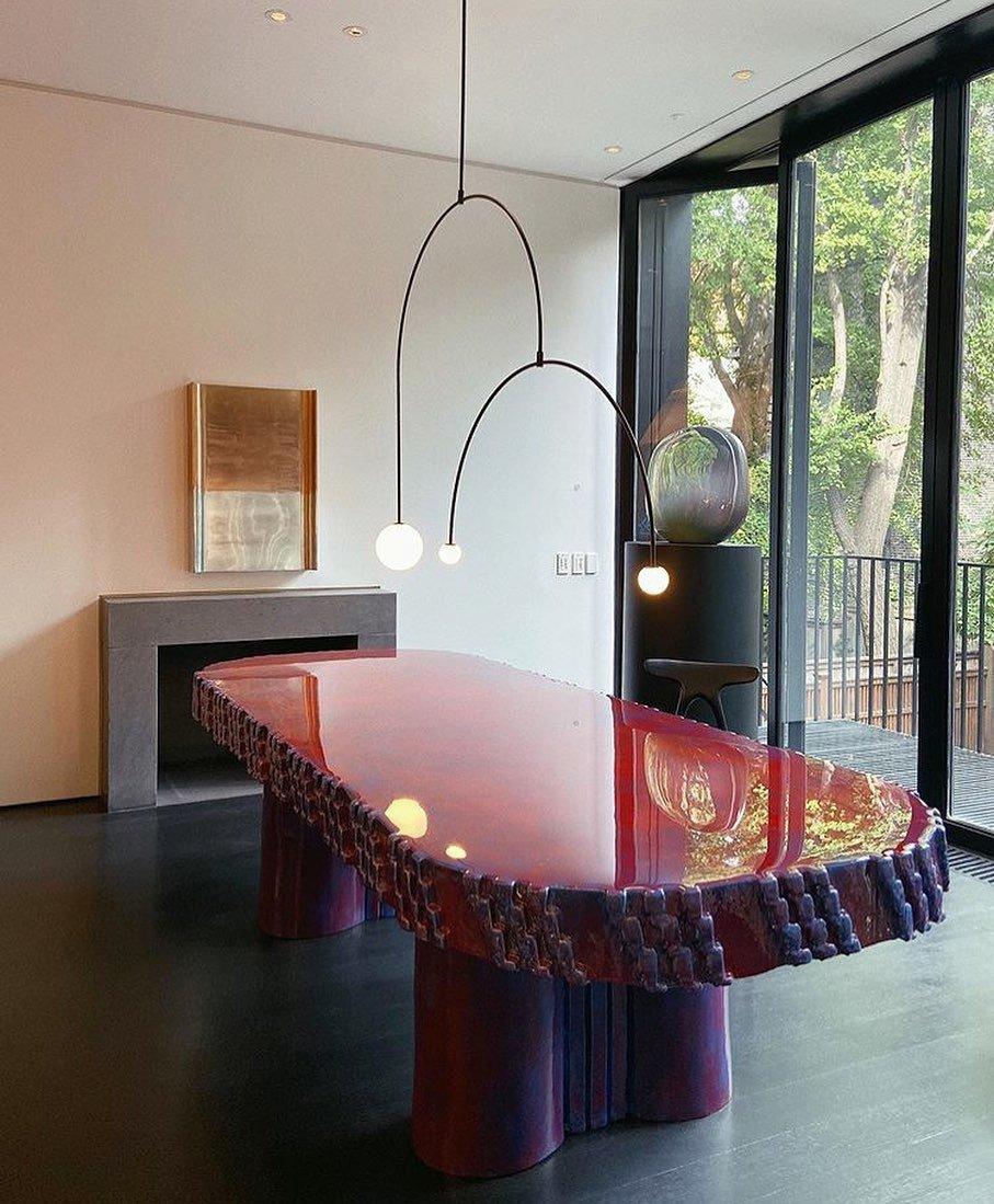 Chandelier, Mobile Opaline Glass Globes, Brass or Black, G9 and G4