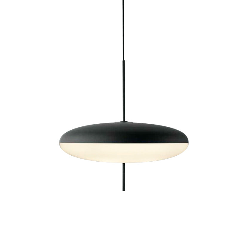 Opal Disc Pendel, Opaliseret Skærm, Sort eller Hvid, E26/E27