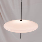 Opal Disc Pendel, Opaliseret Skærm, Sort eller Hvid, E26/E27