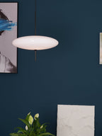 Opal Disc Pendel, Opaliseret Skærm, Sort eller Hvid, E26/E27