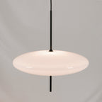 Opal Disc Pendel, Opaliseret Skærm, Sort eller Hvid, E26/E27
