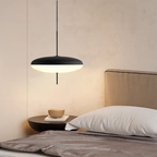 Opal disc pendant light size and shape reference