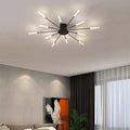 Radial LED Ceiling Light, Metal Rod Design, 24-Inch Fixture