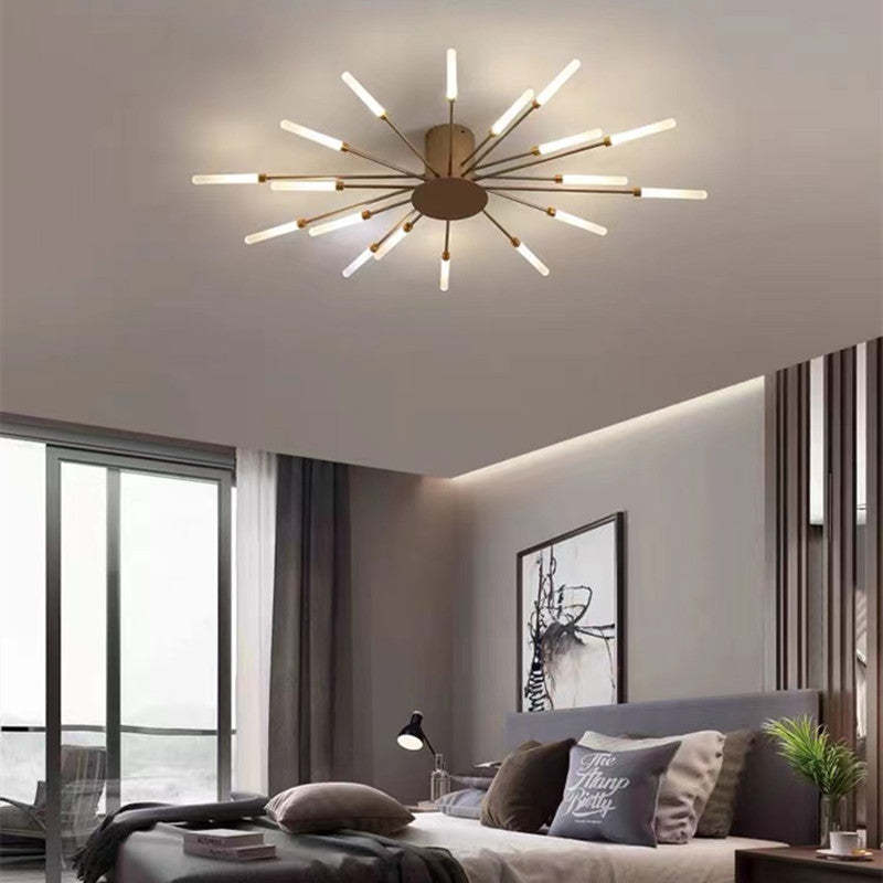 Radial LED Ceiling Light, Metal Rod Design, 24-Inch Fixture