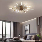 Radial LED Ceiling Light, Metal Rod Design, 24-Inch Fixture